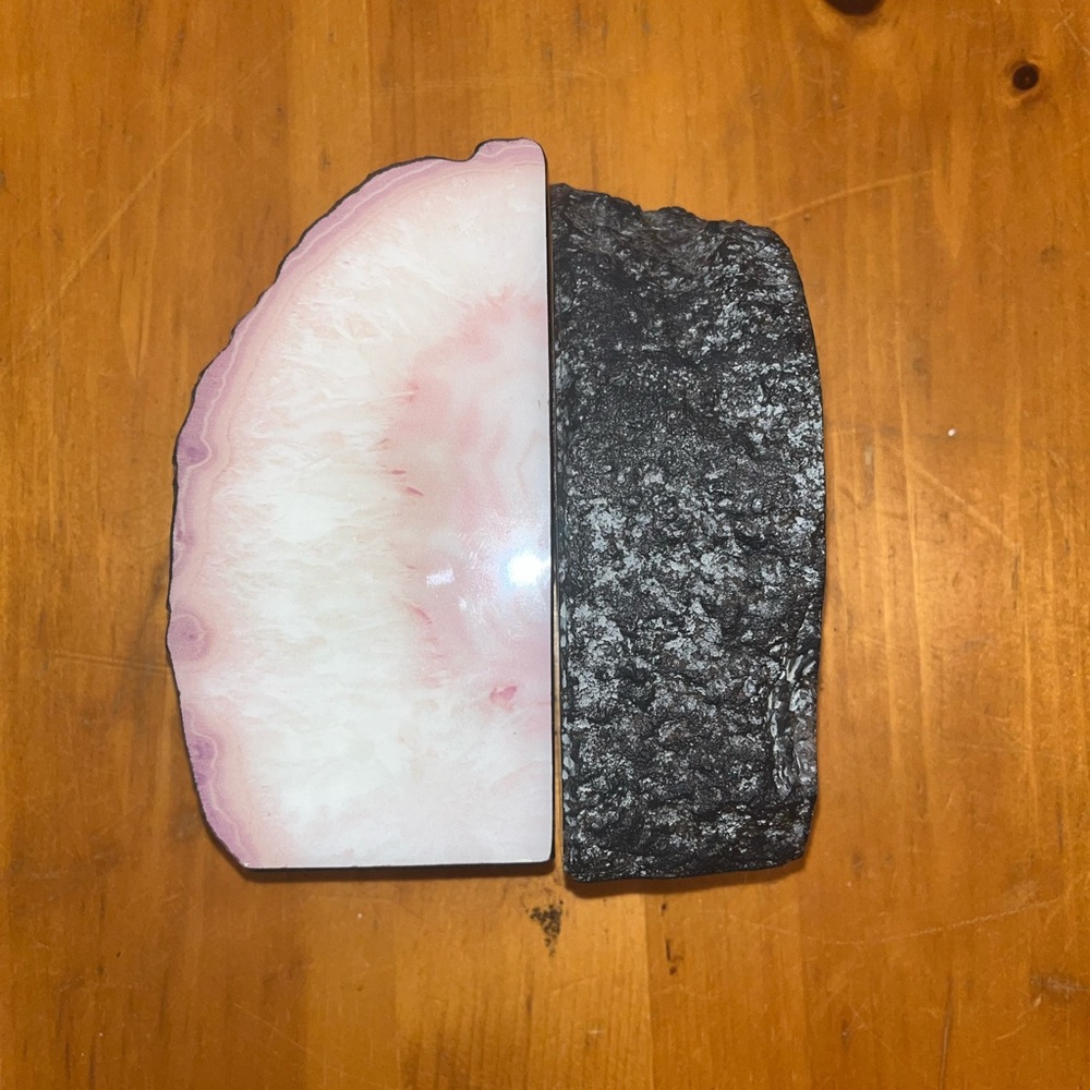 NWT Hudson Finds Pink/Purple Geode Bookends - Picture 3 of 5